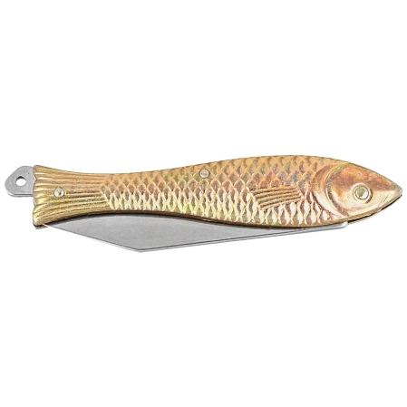 Nóż składany Mikov Fishlet 130 Gold, Stonewashed 420 (130-NZn-1/ZL STONEWASHED)