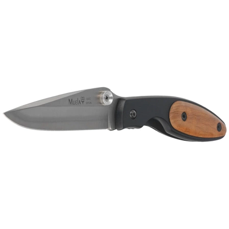Nóż składany Muela KMC-7OL Black Aluminium/Olive Wood, Satin 440C