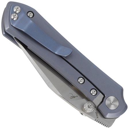 Bestech Icarus Knife Blue Stonewashed Titanium, Satin M390 by Nick Rogers (BT2302E)