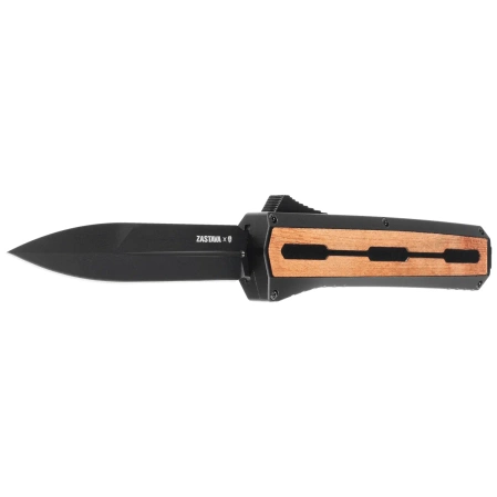 Nóż automatyczny OTF Tekto A7 Zastava D/E Black Aluminium/American Walnut, Black CPM S35VN