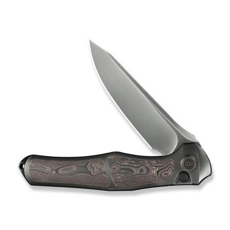 Nóż składany WeKnife 702XI LE No 145/150 Gray Integral Titanium/Copper Foil Carbon Fiber, Polished Gray M390 (WE07B-3)