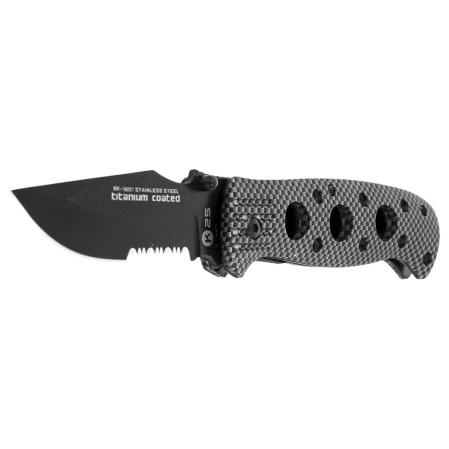 Nóż składany K25 RK-19221 Rubbered Black Aluminium, Black Titanium 7Cr17Mov