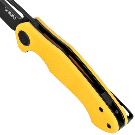 Kubey Dugu Knife Yellow G10, Blackwashed 14C28N (KU210J)