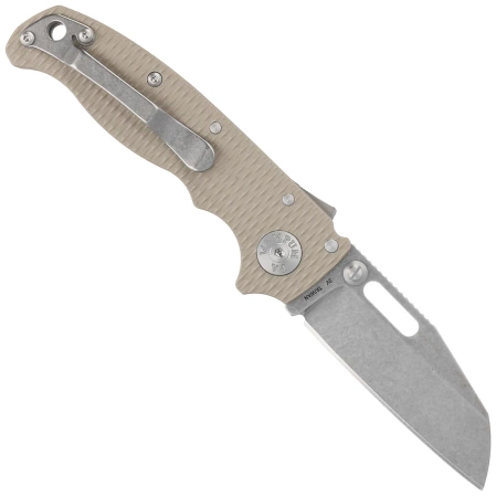 Demko AD20.5 Shark Foot Knife Coyote Tan G10, Stonewashed CPM 3V by Andrew Demko (205-3V-SFCT)