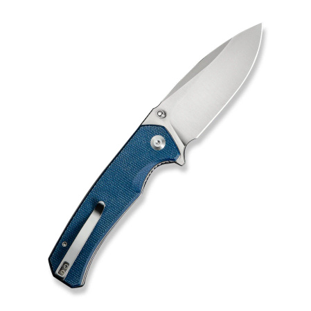 Sencut Skarnax Knife Blue Canvas Micarta, Satin 9Cr18MoV (S24025-3)
