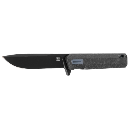 Nóż składany Tekto F2 Bravo Black Forged Carbon Fiber, Blue HW/Clip, Black D2