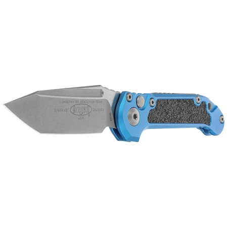 Microtech LUDT Gen III T/E Knife Blue Aluminum, Apocalyptic M390MK by Tony Marfione (1136-10APBL)