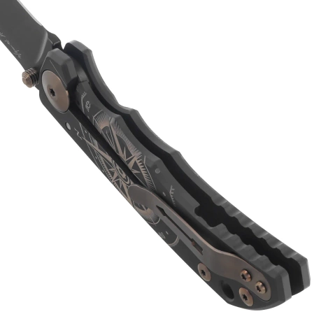 Nóż składany Spartan Blades Harsey Folder Golden Compass Black Titanium, Bronze HW, Black PVD MagnaCut by William W. Harsey (SF5GOLDENCOMPASS)