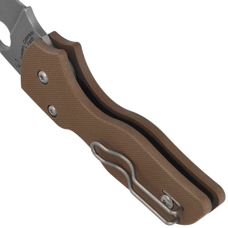 Spyderco Lil' Native Compression Lock Sprint Run Knife Brown G-10, Stonewashed CPM 15V by Eric Glesser (C230GPBN15V)