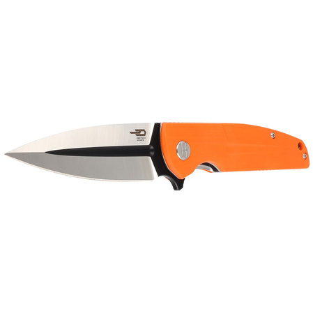 Bestech Fin Orange G10, Satin/Black 14C28N Knife (BG34B-2)