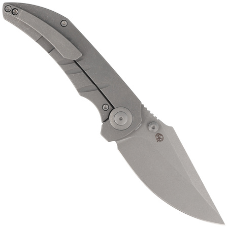 WE Knife Riff-Raff Gray Titanium, Gray Stonewashed CPM 20CV by Matthew Christensen (WE22020B-3)