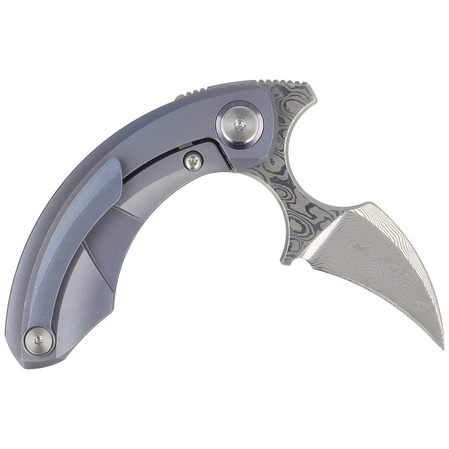 Nóż składany Bestech Strelit Blue Stonewashed Titanium, Damascus by Ostap Hel (BT2103I)
