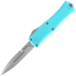 Microtech Hera II Mini Bayonet OTF Knife Turquoise Aluminum, Stonewashed M390MK by Tony and Sean Marfione (1701M-10TQ)