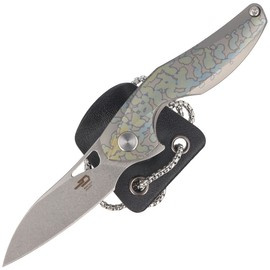 Bestech The Reticulan Neck Knife Grey/Colorful Titanium, Stonewashed/Satin CPM S35VN by Elijah Isham (BT1810E)