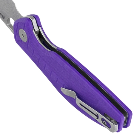 Bestechman Angry Owl Knife Purple G10, Satin/Stonewashed D2 by Keanu Alfaro (BMK12E-1)