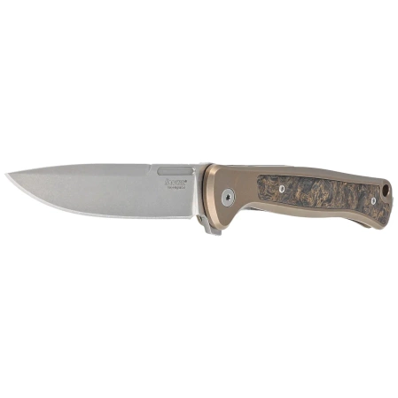Nóż składany LionSteel Skinny Bronze Titanium/Gold Dark Matter Carbon Fiber, Stonewashed MagnaCut by Molletta (SK01 BR)