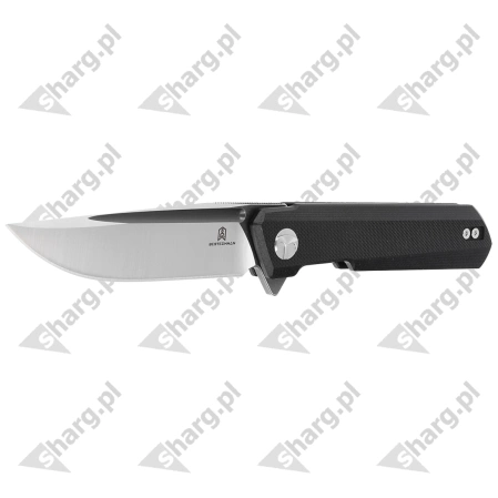 Bestechman Knife Dundee Black G10, Grey Titanized / Satin D2 by Ostap Hel (BMK01D)