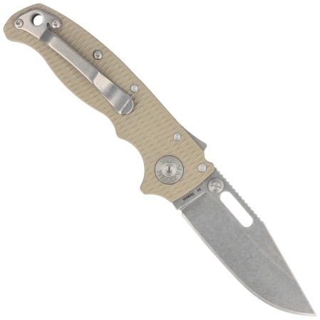 Demko AD20.5 Clip Point Knife Coyote Tan G10, Stonewashed CPM 3V by Andrew Demko (205-3V-CTCP)