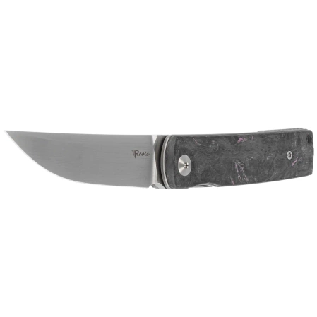 Nóż składany Reate Bushido Titanium/Dark Matter Purple Fat Carbon, Hand Satin M390 (BSO.DMP.SAT)