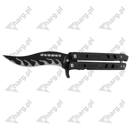 Nóż składany motylek Martinez Albainox Flamas Black Aluminium, Black 3Cr13Mov (02138)