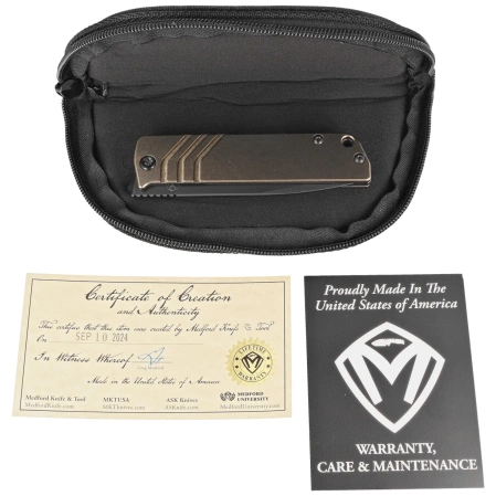 Nóż składany Medford The Antik Drop Point, Bronze Titanium, Black HW, DLC Clip, Black DLC S45VN (MK2114PD-36A1-TPCP-BN)