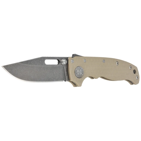 Demko AD20.5 Clip Point Knife Coyote Tan G10, Stonewashed CPM 3V by Andrew Demko (205-3V-CTCP)