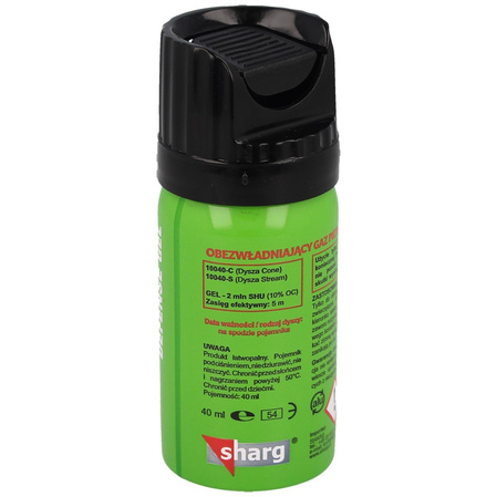 Gaz pieprzowy Sharg Defence Green Gel 2mln SHU, Stream 40ml (10040-S)