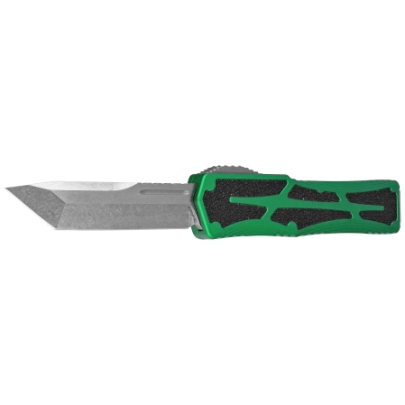 Nóż automatyczny OTF Heretic Colossus TE Green Aluminium, Stonewashed MagnaCut by Tony Marfione Jr.