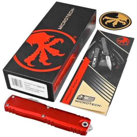 Microtech Ultratech Gen IV D/E OTF Knife Merlot Aluminum, Apocalyptic M390MK by Tony Marfione (11224-10APMR)