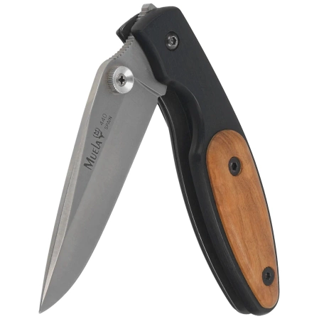 Muela KMC-7OL Black Aluminum/Olive Wood, Satin 440C Knife