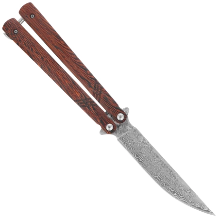 Nóż motylek Martinez Albainox Balisong Fine Wood, Damascus (02255)