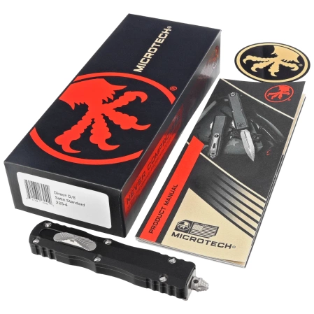 Microtech Dirac D/E OTF Knife Black Aluminum, Satin M390 by Tony Marfione (225-4)