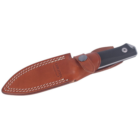 LionSteel Bushcraft Knife Black G10, Stone Washed Sleipner by Molletta (B41 GBK)