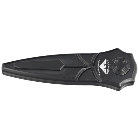 Nóż grawitacyjny Paragon Warlock-X Convergence Black Aluminium, Damascus Baker Forge Raindrop Gomai Copper Shim 80CRV (WLOCX-CV-B-BFD)