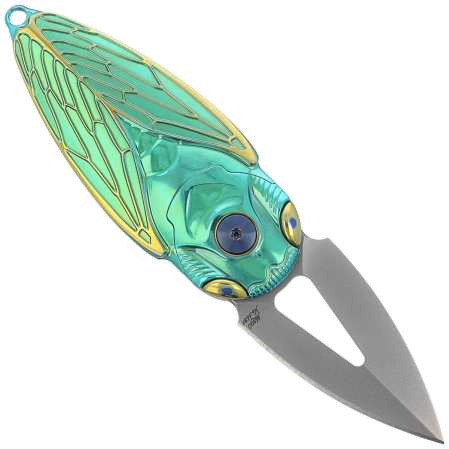 Rike Knife RK Cicada-GG Green / Gold Titanium, Bead Blasted M390