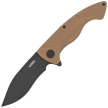 Kubey Timberwolf Knife Tan G10, Blackwashed 14C28N (KU208H)