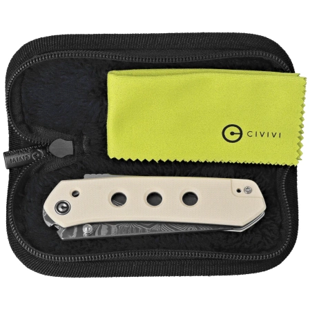 Civivi Knife Vision FG Ivory G10, Damascus by Snecx Tan (C22036-DS1)