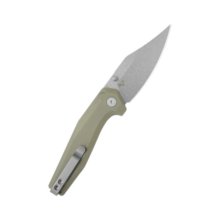Nóż składany Kubey Hades Tan G10, Stonewashed 14C28N by Damned Designs (KU394C)