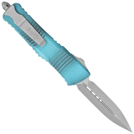 Microtech Combat Troodon D/E Weathered Turquoise Aluminium, Apocalyptic M390 by Tony Marfione OTF automatic knife (142-10APWTQ)