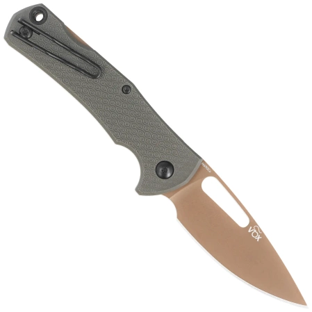 MKM Lov OD Green FRN, Tan Top Shield N690 by Jesper Voxnæs Knife (MK LV-PGR)