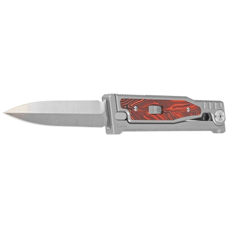 Nóż grawitacyjny Reate EXO-M OTF Gravity D/E Bead Blasted Titanium/Damascus Red-Black G10, Satin Elmax