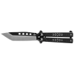 Third Decor Habitat Balisong Black Stainless Steel, Two-Tone 420 Butterfly Knife (K2098)