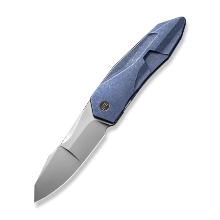 WE Knife Solid Blue Titanium, Polished Bead Blasted CPM 20CV by Gustavo T. Cecchini (WE22028-4)