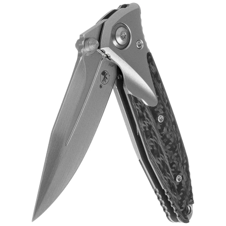 Nóż składany Microtech Socom Bravo Mini SP Titanium/Carbon Fiber, Blue HW, Hand Rubbed Satin M390 by Tony Marfione (262M-4CFTI)