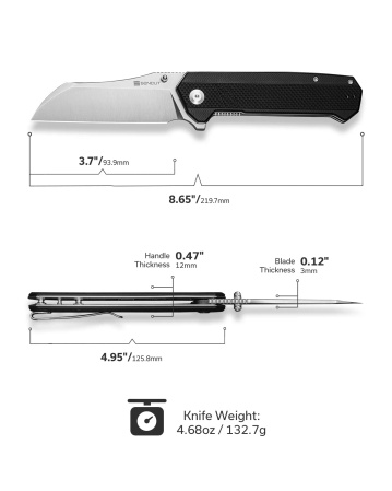 Nóż składany Sencut Draxor Black G10, Satin 9Cr18MoV (S24035-1)