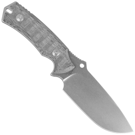 Fox Oxylos Knife Black Micarta, Stonewashed N690 (FX-616-1 MB)