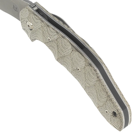 Nóż składany Fox Flipper OD Green Canvas Micarta, Acid Stonewashed N690Co by Jens Ansø (FX-302 MOD)