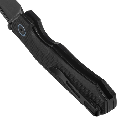 Remette Rhino Knife Black G10, Black Stonewashed Titanium D2 (RNDG1)