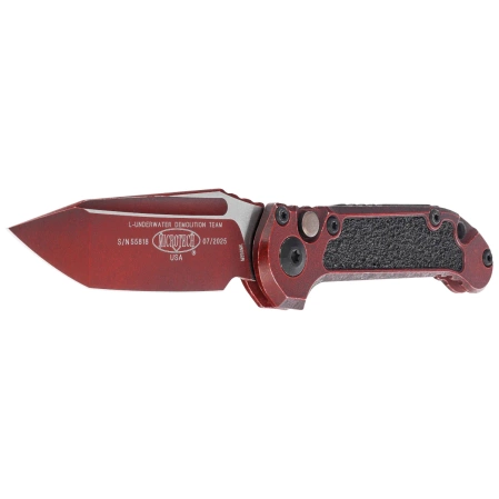 Nóż automatyczny Microtech LUDT Gen III T/E Weathered Crimson Aluminium, Weathered Crimson M390MK by Tony Marfione (1136-1WCM)