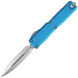 Nóż automatyczny OTF Microtech Ultratech Gen IV D/E Blue Aluminium, Stonewashed M390MK by Tony Marfione (11224-10BL)